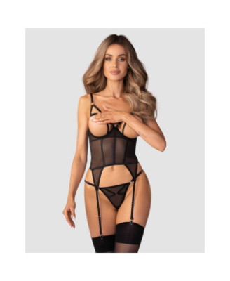 Euridia corset et string - Noirs